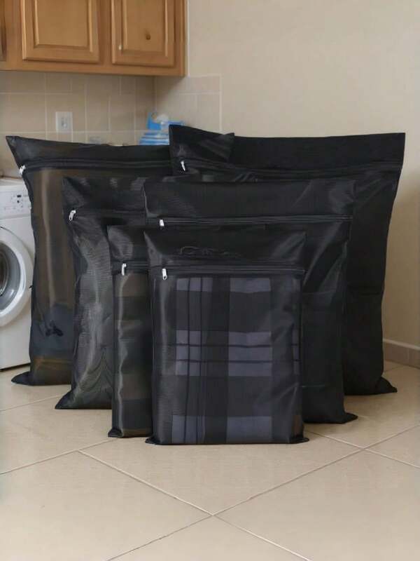 1 pieza Bolsa de malla de poliéster con cremallera - Lavadora, antideformación, adecuada para prendas delicadas, ropa interior, sujetadores, calcetines, medias, zapatos, sombreros