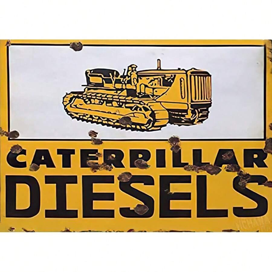 Modern Tin Diesels Caterpillar Metal Tin Sign Wall Decor For Bar Cafe Home Kitchen Restaurant Garage Man Cave Lounge Décor,12  X 8  Inches - 20*30公分(8*12吋) - 查看 1