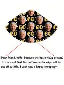 Custom Party Hats - Personalized Age & Photo Design, Celebratory Paper Headwear For 21st, 30th, 40th, 50th, 60th, 70th, 80th, 90th Sports Day,Anniversaries & Retirement, Party Accessories | Celebratory Headwear | Durable Party Hat