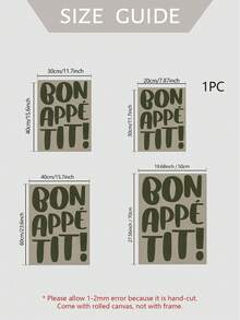 1pc Modern Typography, Elegant DesignFrameless Waterproof Wall Art - Minimalist Wall Art For Kitchen, Living Room, Bathroom Decor, Dining Room Wall Decor, Bedroom Decoration Decor