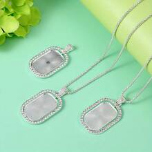 30PCS Sublimation Rhinestone Trays Pendant Set, Including 6 Double Sided Blank Rhinestone Bezel Trays, 6 Thick Chains With 12 Sublimation Discs And 6 Storage Bags, Jewelry Making Kit, DIY Crafts, Ideal For Birthday Gifts, Party, Anniversary, Holiday Gifts (Silvery) - 30件 - 查看 2