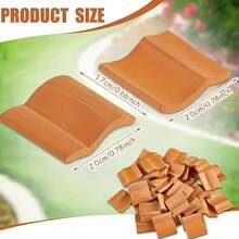 50/100 piezas Conjunto de modelo de tejas de techo rojas en miniatura, material de arcilla, accesorios de paisaje de estatuas de micro azulejos, decoración de jardín con modelo de azulejos falsos DIY - Más - Ver 5