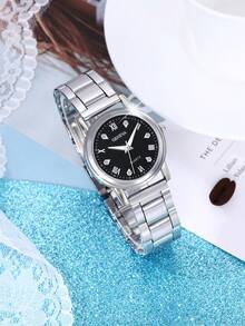 Couple's Quartz Watch, Fashionable Casual Watch, Suitable For Valentine's Day Or Thanksgiving Gift, Suitable For Daily Wear For Men And Women, Ideal For Birthday Gifts, Parties, Holiday Gatherings, And A Perfect Gift For Yourself Or Friends (Excluding Gift Box) - 銀色 - 查看 7