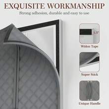 Magnetic Thermal Insulated Curtain 36x82, Curtain Size 38x84, All-Season Draft Stopper With 300D Oxford Fabric & Cotton Fill, Thermal Door Cover Year-Round Use - Customize - View 3
