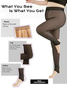 Herbst- und Winterhaut-transparente, fleisch-transparente, warme Hosen mit Thermofutter und verstärkter Beinbekleidung