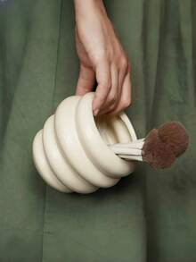 Honey Pot Shaped Makeup Brush Holder, Cute Milky White Cosmetic Display Rack, Makeup Storage Box, Best Birthday Gift, Home Decor