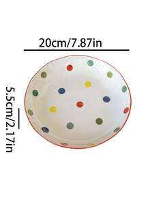 1 Set Dopamine Polka Dot Dinnerware Set, Colorful Glazed Ceramic Mugs, Household Plates And Coffee Cups, Creative Christmas/Birthday Gift