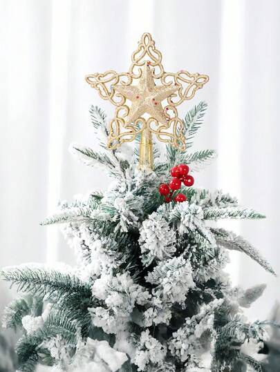Christmas Tree Toppers, Christmas Glitter Snowflake Tree Topper-8in, Gold Silver Xmas Decor Snowflake, For Xmas Tree Decorations, New Year Party Decorations, Holiday Decorations, Indoor Home Decor