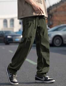 Men Elastic Cargo Trousers Spring Fall Autumn Tactical Pants Camping Hiking Trekking Climbing Outdoor Quick Dry Military Sports - 綠色 - 查看 7