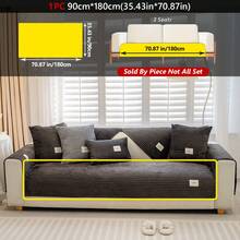 1PC Flannel Pinstripe Labeled Sofa Cushion - Non-Slip Pet-Friendly Seat Pad For 1/2/3/4-Seater Modular Sectionals, Minimalist Premium Cover With Multi-Size & Color Options