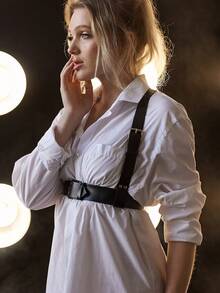 Leather Chest Harness Belt For Women Chest Harness Woman Fashion Wide Leather Waist Harness For Women Rave Costume Belt Women's Belts & Trouser Belts