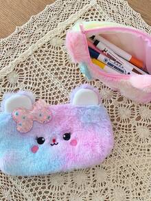 1 PC Cat/Bow Bear Large Capacity Zipper Pencil Case Cartoon Creative Simple Female Student Stationery Pencil Case - Multicolor - View 11