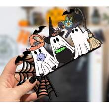 1 szt. Dekoracja na drzwi na Halloween, dekoracja narożnika drzwi, pajęczyna, czarownica, żółty księżyc, nawiedzony dom, ptak, świeca, szkielet, pajęczyna, czarownica, upiorne drzewo halloweenowe, pająk, dynia, metalowy narożnik drzwi, fryz, dekoracja świąteczna, dekoracja na drzwi