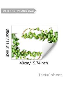 1pc Green Fresh Vine Leaf Floral Static Cling Glass Sticker, Double-Sided Visible For Living Room Bedroom Glass Decor (Includes Instructions)