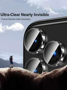3 件相机镜头保护膜套装适用于 17 Pro Max/兼容 17 Pro/17/17AIR/16 Pro Max/16/16 Pro/16 Plus/15/14/13/12/11 相机镜头保护壳，顶级 9H+ 防碎钢化玻璃，[15 英尺军用级保护]，1 秒自动安装，隐形贴合 - 透明适用于日常防护、办公室、家庭镜头保护膜手机摄像头盖防水防震防摔防刮 - 無色 - 查看 4