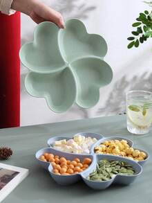 1pc Heart-Shaped Party Snack Tray, Can Be Used As Appetizer Plate, Snack Bowl, Multi-Layer Snack Bowl Tray, Can Hold Nuts, Candies, Fruits, Reusable, With 4 Compartments Plastic Snack Tray, Suitable For Home, Restaurant, Kitchen, Christmas Gift