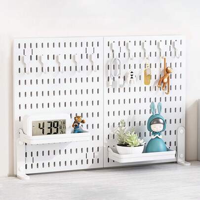 クランプ式 ペグボード デスクパネル 有孔ボード 小物収納ラック オフィス収納 工具整理 グラデーションデザイン 防水ABS製