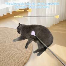 1支装宠物按摩刷，带可伸缩手柄，猫咪梳毛抓挠刷，宠物按摩梳 - 彩色 - 查看 3