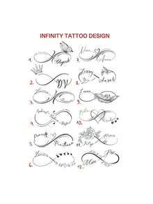 Custom Tattoo Design, Tattoos Phrases, Couples Tattoos Idea, Infinity Tattoo, Custom Tattoo Design, Personalised Couple Anniversary Gift, Custom Name Logo, Ready Logo, Personalized Name Logo, Tattoo For Couples, Gift For Lover, Tattoo For Lover - Multicolor - View 5