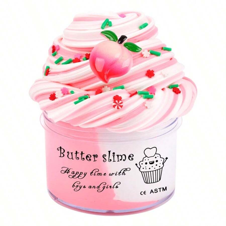70ml Single Bottle Rose Pink Dual-Color Mud Slime Set, Cream Slime Set, Party Favor Slime Toy, New Year Gift, Cute Slime Gift Basket Filler, Super Soft Non-Sticky (Slime Not Included, Not Recommended) - Multicolor - View 1