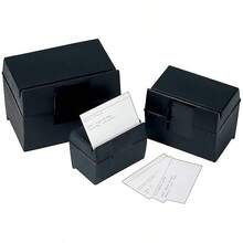 Caja de almacenamiento de tarjetas de índice Esselte Oxford 4 de plástico negro (01461) - Elegante - Ver 7