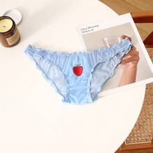 4 PCS, Mesh Ruffled Bikini Briefs, Breathable And Embroidered Ruffled Stretch Underwear, Low-Waist Sexy Underwear, Women's Lingerie & Underwear - 彩色 - 查看 9