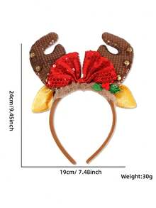 5 قطع/1 قطعة شريط رأس بتصميم كرتوني للكريسماس؛ قطعة زينة للحفلات؛ قبعة سانتا؛ شريط رأس بشكل شجرة ؛ إكسسوار شعر للكريسماس