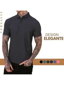 Kit 03 Premium Polyamide Polo Shirt Men's Shirt With Collar And Button Breathable Fabric - 海軍藍/綠色/粉紅色 - 查看 4