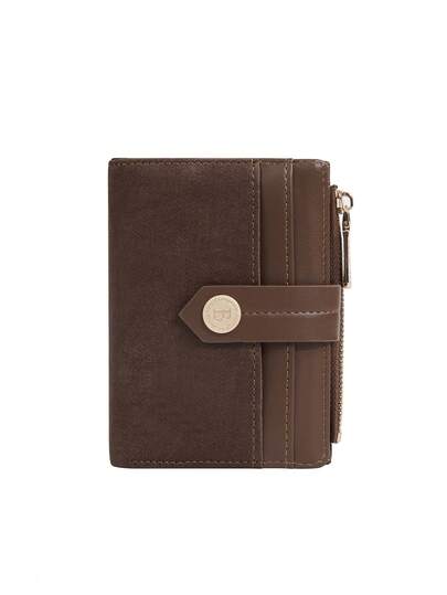 Baellerry 1pc Women Short Wallet Fashion Multi-Card Slots Zipper Coin Purse Contrast Color Card Holder For Women Money Wallet Mini Wallet Purse Wallet Fall Autumn Small Wallet For Men Men Wallet Leather