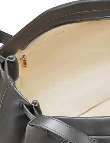 Suitable For Women's Hobo Bag Soft Shoulder Bag Casual Handbag With Belt Detail Design - Xám - Xem 5