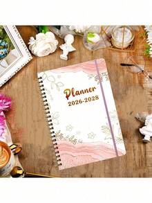 2025-2027/2026-2028 月度计划/日历 - 3 年月度计划，螺旋装订，英文版，适合学生、专业人士和个人办公室使用