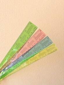 Back To School Season, Multiplication Table Ruler 30cm Ruler, Colorful Ruler, Plastic Ruler, School Ruler, Creative Stationery Ruler, Student Measuring Ruler Tool, Easy To Carry, With Inch And Centimeter Scale, School Supplies, Back To School Season, Suitable For School, Home Or Office, Plastic Ruler, Multiple Colors.