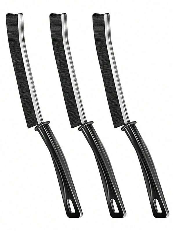 1 pieza/3 piezas/6 piezas de cepillos de cerdas duras de mango largo con cerdas densas, fáciles de limpiar en espacios y otros lugares difíciles de limpiar, cepillos de limpieza pequeños, cepillos de limpieza de baño, cepillos para fregar azulejos de ducha, herramientas de limpieza de espacios estrechos adecuadas para el hogar, el baño, la cocina, las esquinas estrechas, mango cómodo