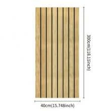 1卷自粘木纹壁纸 - 加厚网格图案，直纹拼接设计，适用于客厅电视背景墙和装饰墙，易撕易贴，现代家居装饰，壁纸装饰，表面光滑 - 銀灰色40*300cm - 查看 3