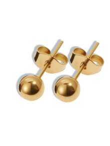 WOiWOi 2 件时尚简约不锈钢球形耳钉，适合任何场合，是送给好友的绝佳礼物