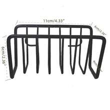 Estante de soporte de esponja de hierro sin taladro, estante de drenaje sobre el fregadero, organizador de cocina montado en la pared para fregador de platos y dispensador de jabón - Negro - Ver 13