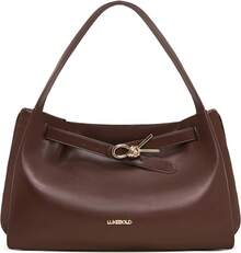 Suitable For Women's Hobo Bag Soft Shoulder Bag Casual Handbag With Belt Detail Design - 咖啡 - 查看 1