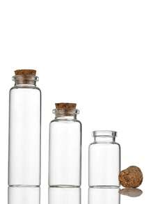 1/5/10/20个30毫米直径软木塞，高硼硅玻璃许愿瓶，漂流瓶，幸运星，糖果，药丸，花茶，玻璃储物瓶 - 彩色 - 查看 2