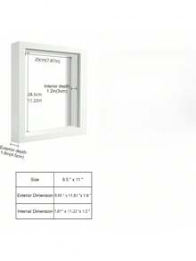 立体相框展示盒，3D相框，纪念品、婴儿用品、婚礼纪念品、工艺品、门票和照片展示盒 - 白色 - 查看 8