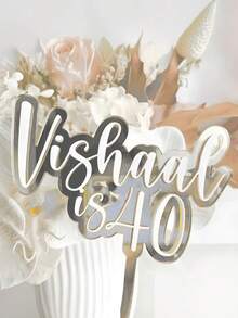 1 chiếc phụ kiện trang trí bánh kem bằng acrylic cá nhân hóa, có thể tùy chỉnh tên và số - Trang trí tiệc sinh nhật, không cần điện, thiết kế nhẹ, phù hợp cho bánh kem, bánh cupcake và các món tráng miệng, đồ dùng tiệc tùng | Mũ trang trí bánh kem cá nhân hóa | Phụ kiện trang trí nhẹ - Nhiều màu - Xem 6