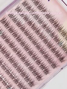 120Clusters Self Adhesive Eyelashes Natural Look Pre Glued Lashes 10-12mm DIY Eyelash Extension Set With Tweezers Wear No Glue Needed Eyelash Suitable For Daily Use Japanese & Korean Makeup Toolslash Clusters,Eyelash Clusters,Individual Eyelashes,Lashes,Fake Lashes