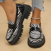 British Style Single Shoes For Women With Thick Soles And Round Heads, European And American -On Loafers For Spring And Autumn 202 - 黑色 - 查看 3