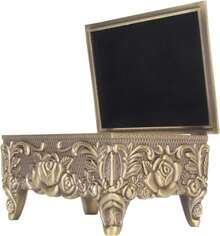 Caja de joyería de metal rosa Otufna, caja de baratijas de aleación de zinc, caja de almacenamiento de joyería vintage rectangular para anillos, aretes y collares - 1 - Ver 6