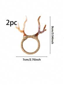 1/2/4pcs Christmas Deer Horn Napkin Rings, Christmas Hotel Dining Table Decor Napkin Holders, Christmas Deer Horn Napkin Paper Holders, Christmas Napkin Clips, Suitable For Christmas Party Dining Table Cloth Decoration