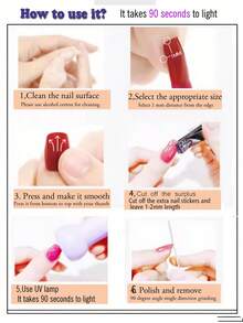 1 hộp 16 miếng dán móng tay gel màu nude, tự dính, bán khô, dán kín toàn bộ móng, cần đèn UV, giữ được 14 ngày, hiệu ứng lấp lánh, dụng cụ làm móng DIY cho nữ, dễ sử dụng, bền, phụ kiện nghệ thuật làm móng. - Nhiều màu - Xem 9