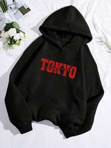 少女连帽卫衣，饰有红色字母和红色跑车图案。柔软舒适，可机洗，休闲时尚，适合旅行、聚会和校园穿着。也适合上学、度假和购物。 - 黑色 - 查看 2