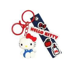 1 chiếc dây đeo cổ tay bằng vải denim thêu họa tiết Hello Kitty tinh tế của MINISO X, có thể dùng làm phụ kiện trang trí túi xách hoặc móc khóa, món quà sinh nhật hoàn hảo. - Nhiều màu - Xem 8