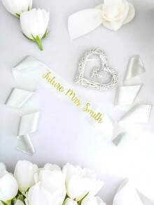 Customized Text Bride Sash, Customized Text Ribbon, Customized Name Belt, Any Name, Unique Gift, Wedding Party Decor, Mom Sash, Birthday Sash, Bride-To-Be Sash, Bachelorette Party Sash, Graduation Sash, Various Occasion Party Decor, Graduation And Wedding Birthday Party - DIY Party Supplies, Engraved, Colored