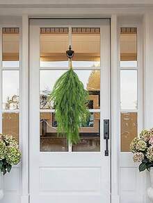 Artificial Hanging Plants, Christmas Teardrop Pine Needle Hanging Swag, Artificial Pine Needle Branches Faux, Winter Wreath Hanging Plants, For Front Door, Wall, Home Christmas Decoration Home Decor Christmas Decorations Room Decor Christmas Decorations Home Christmas Gifts Christmas Decor - Multicolor - View 7