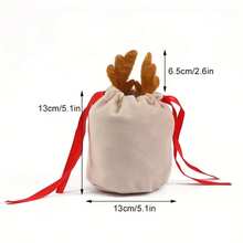 1pc Personalized Velvet Reindeer Drawstring Bag, Custom Name Apple Packaging Bag, Party Style Red Christmas Gift Bag Christmas Christmas Decorations Christmas Pajamas Christmas Gifts Christmas Decor - Multicolor - View 5